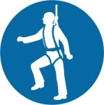 sign keywords :  blue change clothes clothing construction fall falling harness lifting maintance man must safety use white workplace worn